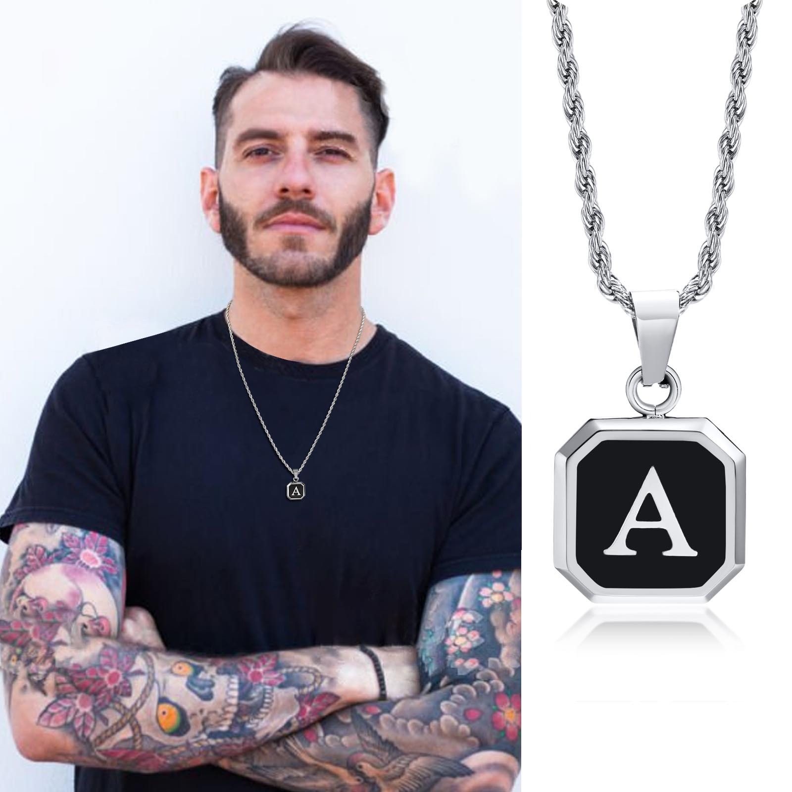 Event Z - Christmas Gifts for Men Initial Necklace