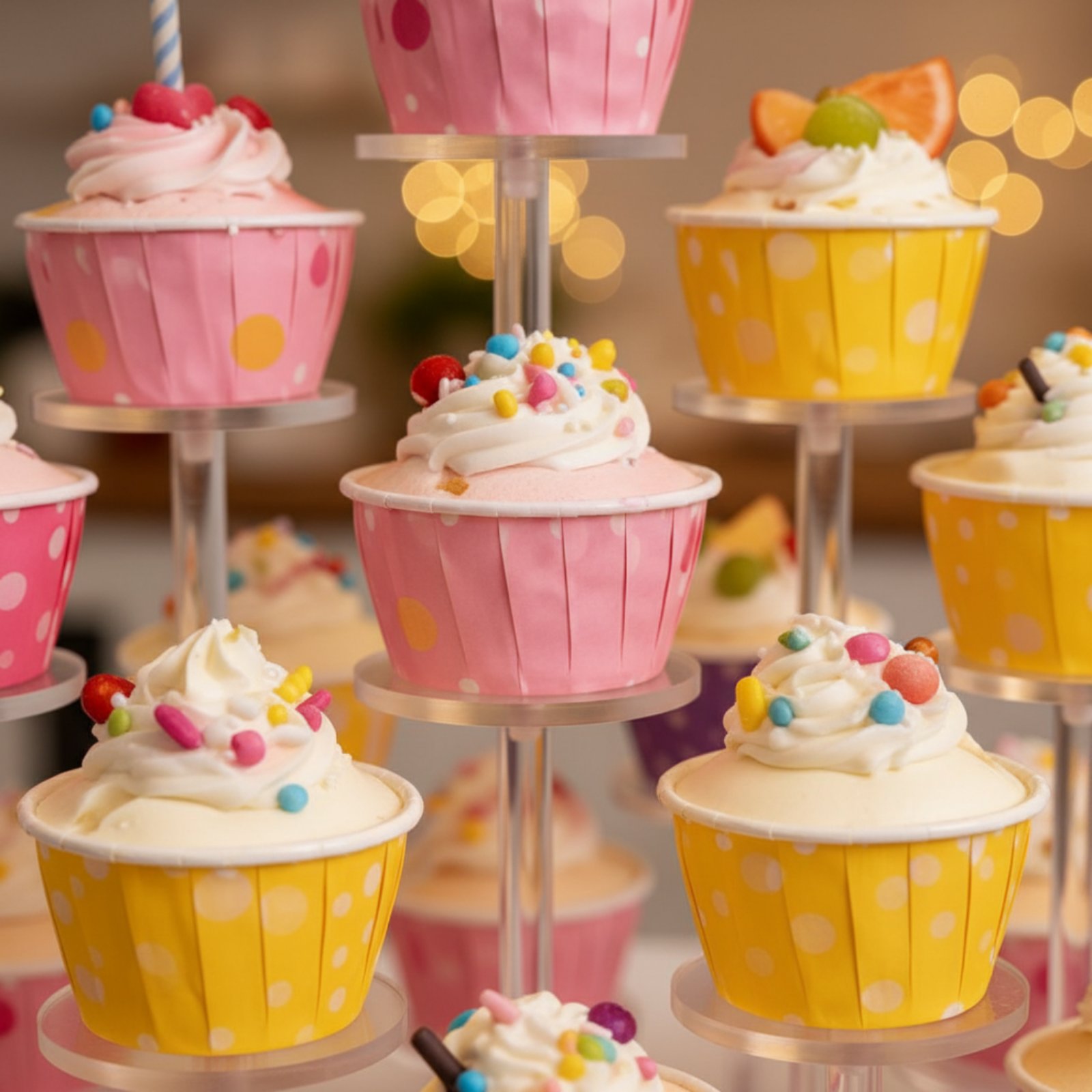 Cupcake Stand Tier - Acrylic Cupcake Stand Transparent Round Cupcake
