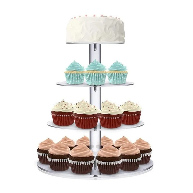 Cupcake Stand Tier - Clear Acrylic 3-5 Tier Cupcake Holder
