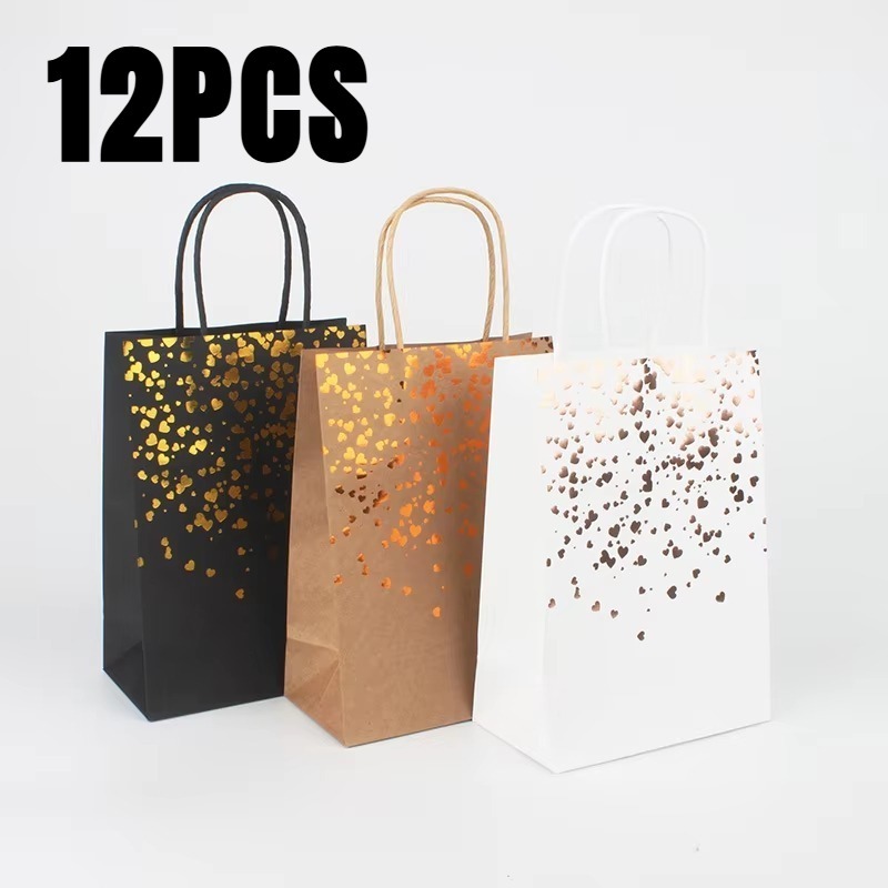 Event Party Shop - 12PCS Black Brown White Bronzing Kraft