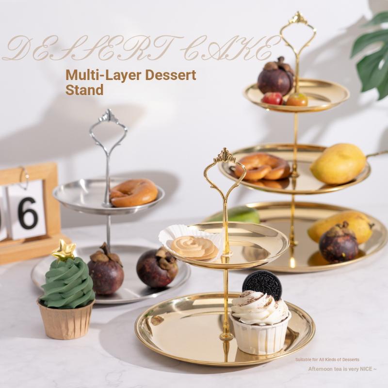 Cupcake Stand Tier - 【CPI】Gold Silver 2/3-Tier Cake Stand Party
