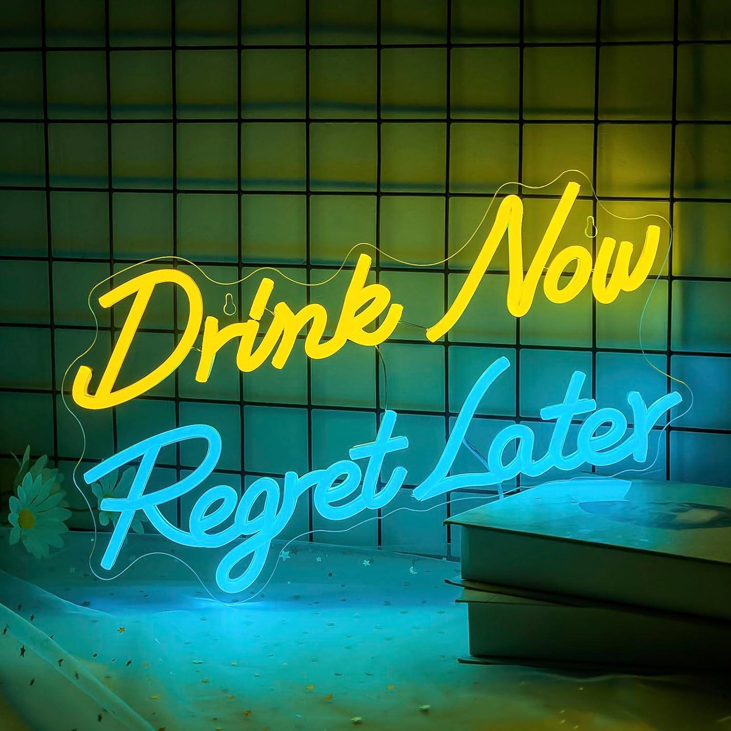 Neon Sign Party - Beer Neon Sign Drink Now Regret