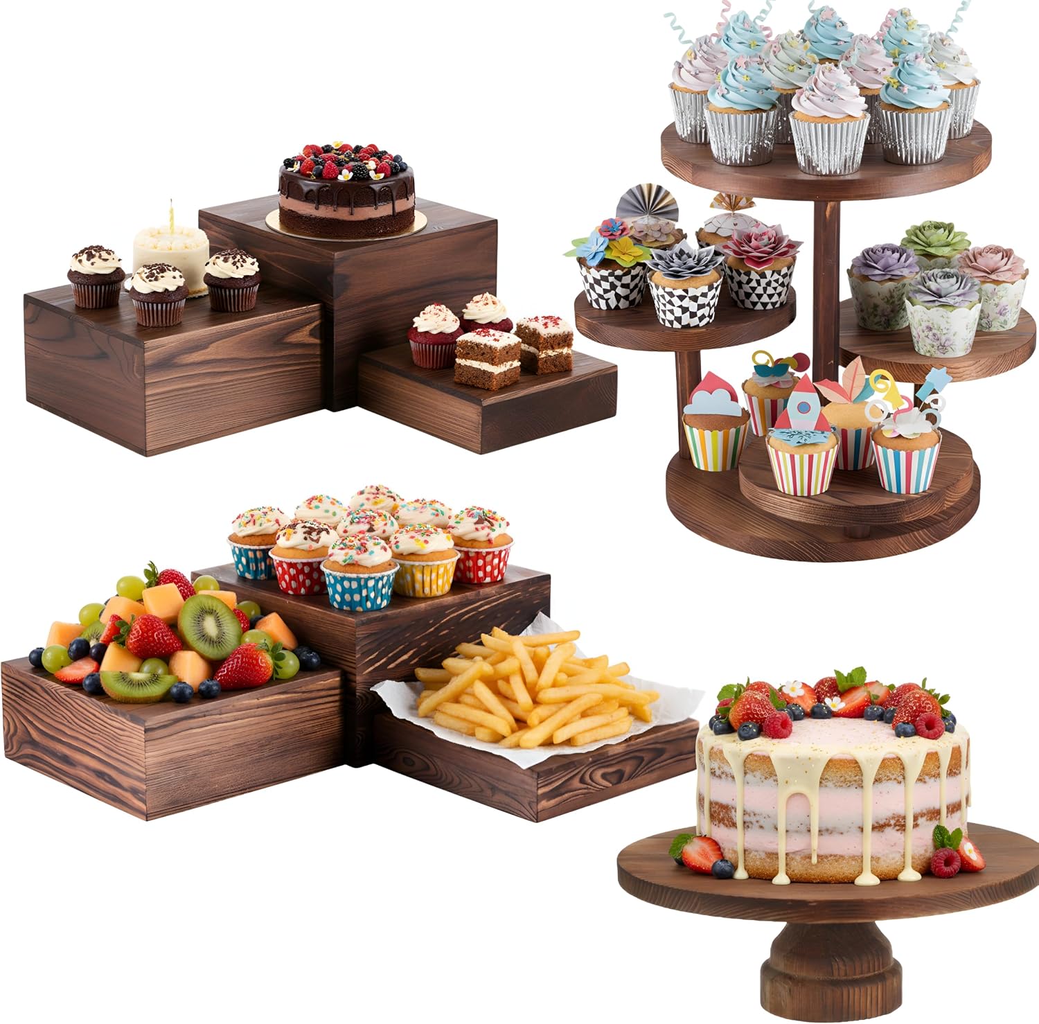 Cupcake Stand Tier - 4 Tier Round Cupcake Tower Stand