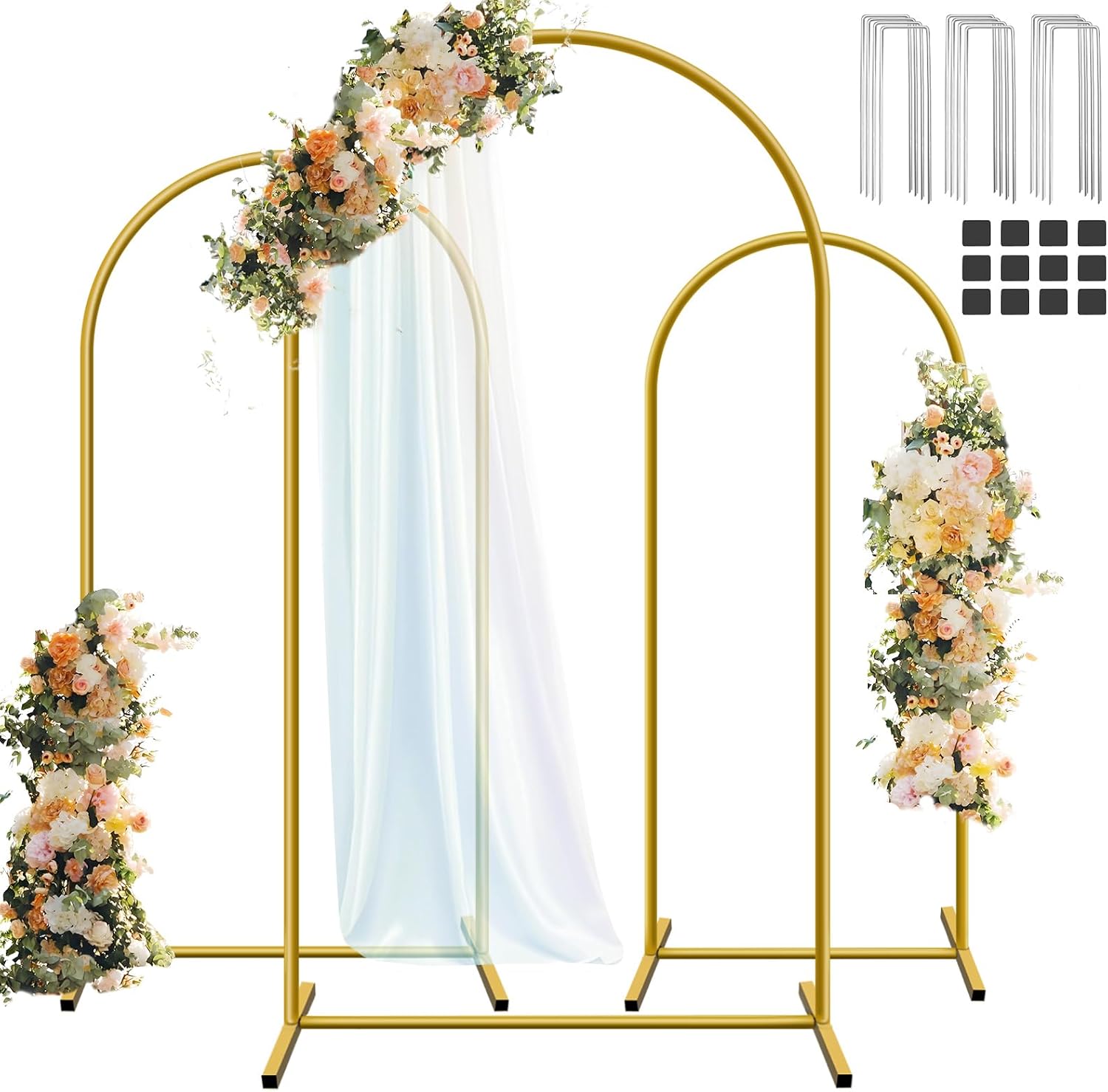 Balloon Arch Kit - Hemmotop Metal Arch Backdrop Stand Set