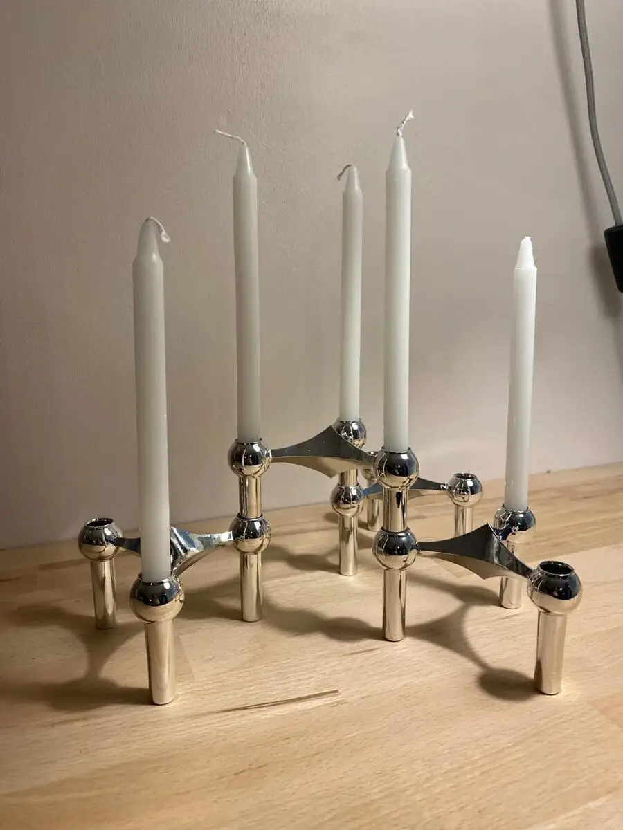 Centerpiece Stick - Metal Candle Holder Nordic Molecular Structure