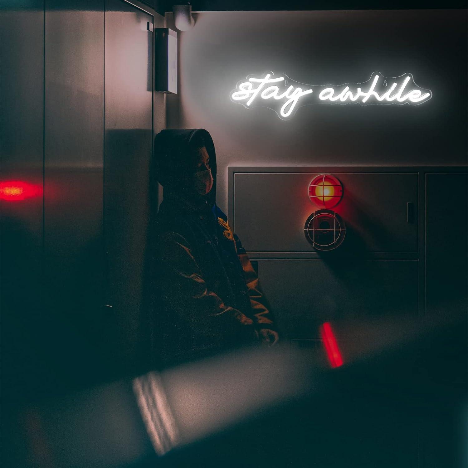 Stay Awhile Neon Signs USB Dim - đánh giá và giá Neon Sign Party