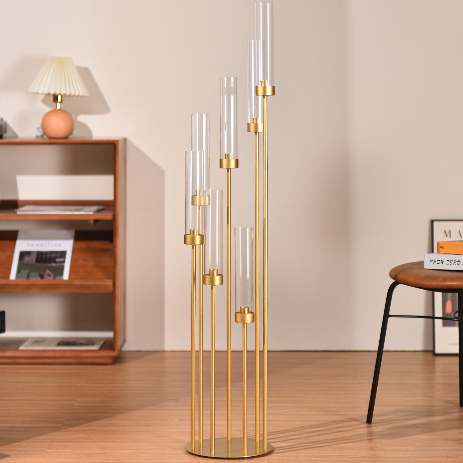 4 Sets 7-Arm Gold Floor Candel - đánh giá và giá Centerpiece Stick
