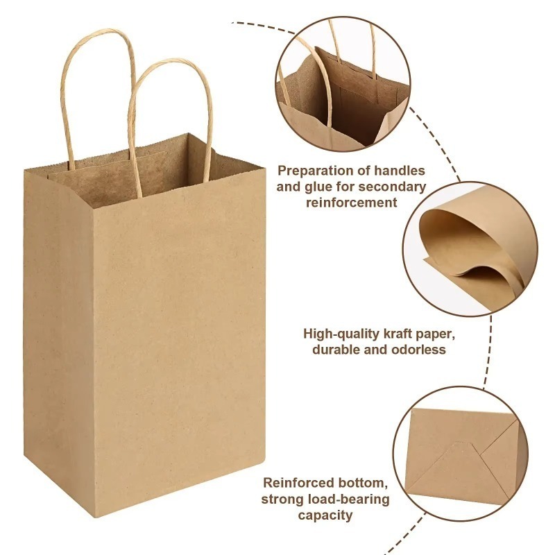 5/10PCS Brown Kraft Paper Bags - đánh giá và giá Event Party Shop
