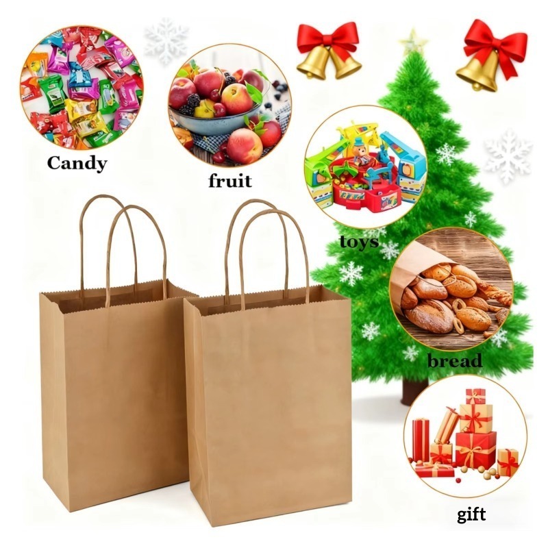 5/10PCS Brown Kraft Paper Bags - đánh giá và giá Event Party Shop