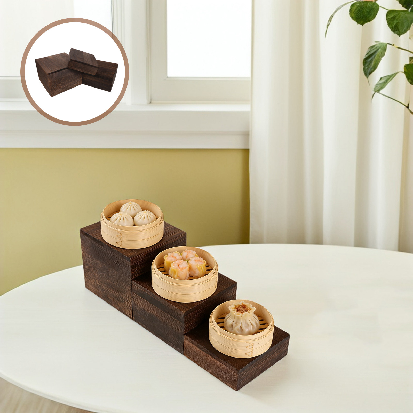 3Pcs Rustic Wooden Tiered Cake - đánh giá và giá Cupcake Stand Tier