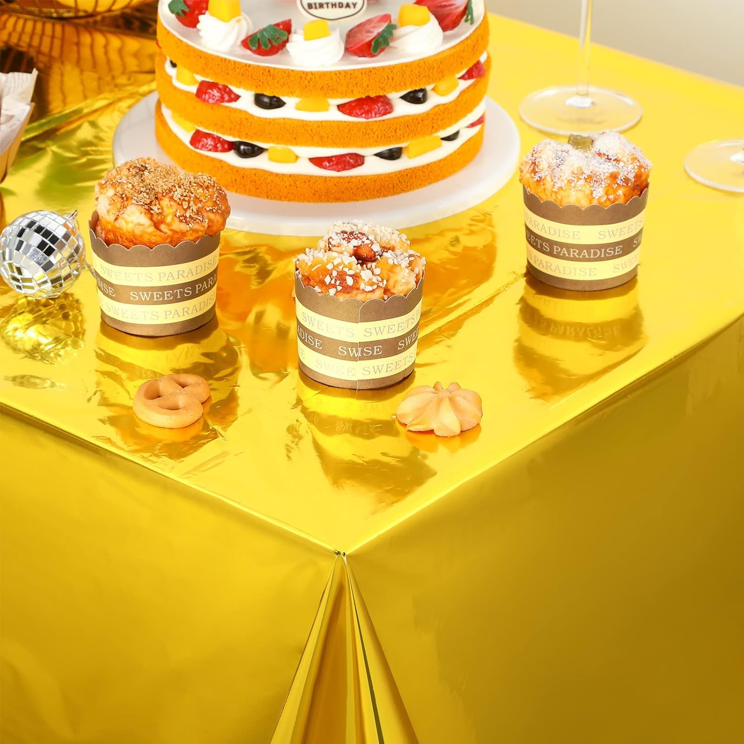 137cm*183cm Rose Gold Sliver D - đánh giá và giá Table Cloth Disposable