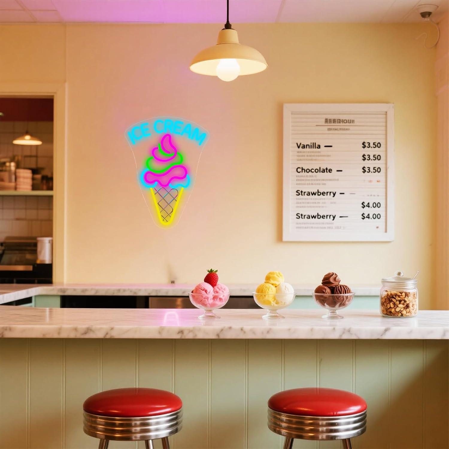 Ice Cream Neon Sign Dimmable D - đánh giá và giá Neon Sign Party
