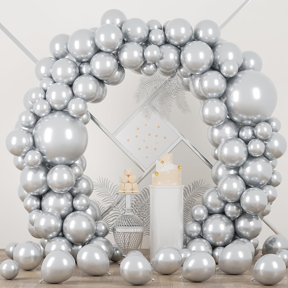 68Pcs Metallic Silver Balloons - đánh giá và giá Balloon Arch Kit