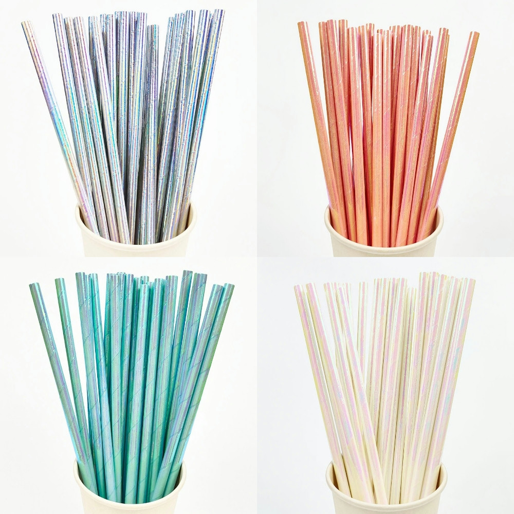 25Pcs Pearlescent Bronzing Pap - đánh giá và giá Paper Straw Color