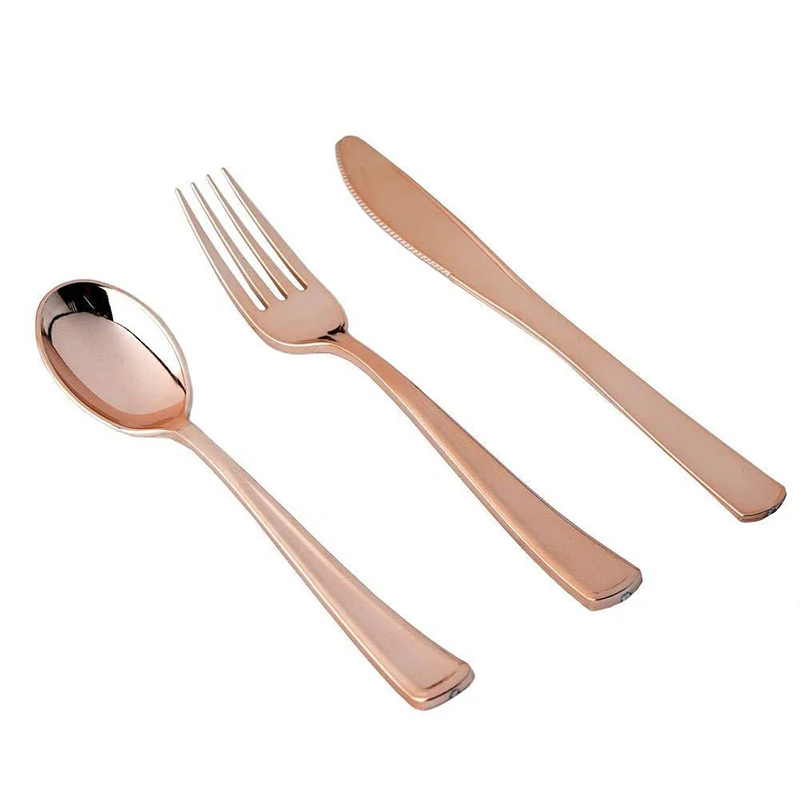 Rose Gold Party Tableware Kit  - đánh giá và giá Paper Straw Color