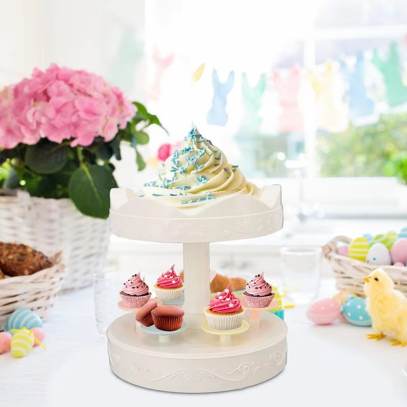 2-tier Automatic Rotating Cake - đánh giá và giá Cupcake Stand Tier