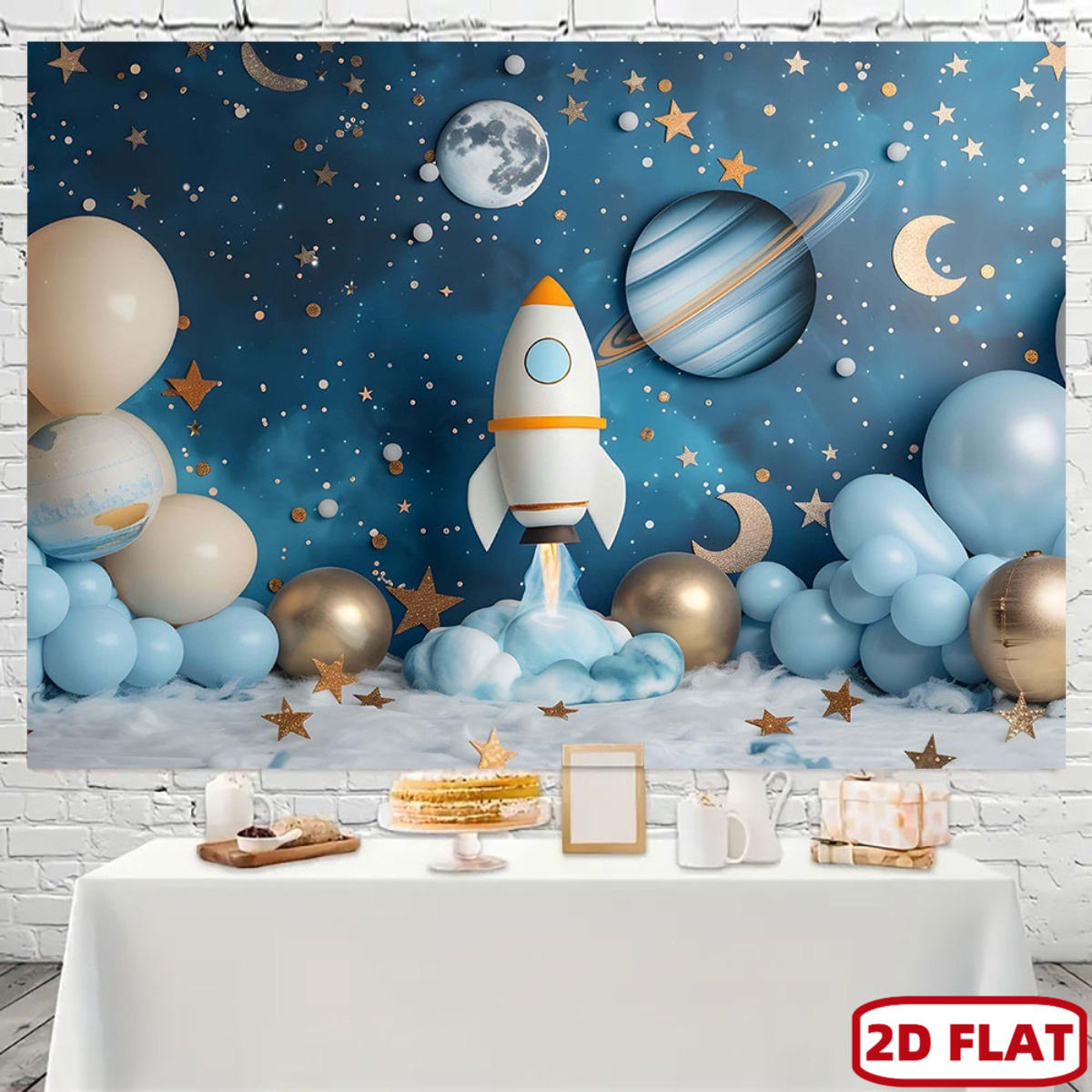 2D flat 1pc space theme party  - đánh giá và giá Event Launch Party
