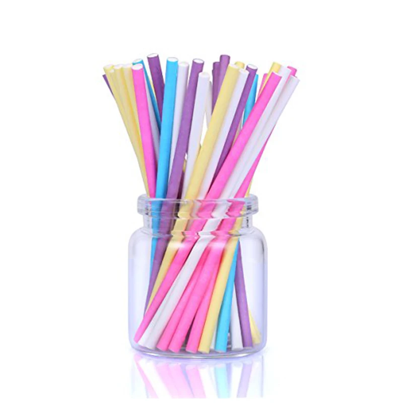 100Pcs/Lot Paper Lollipop Stic - đánh giá và giá Paper Straw Color