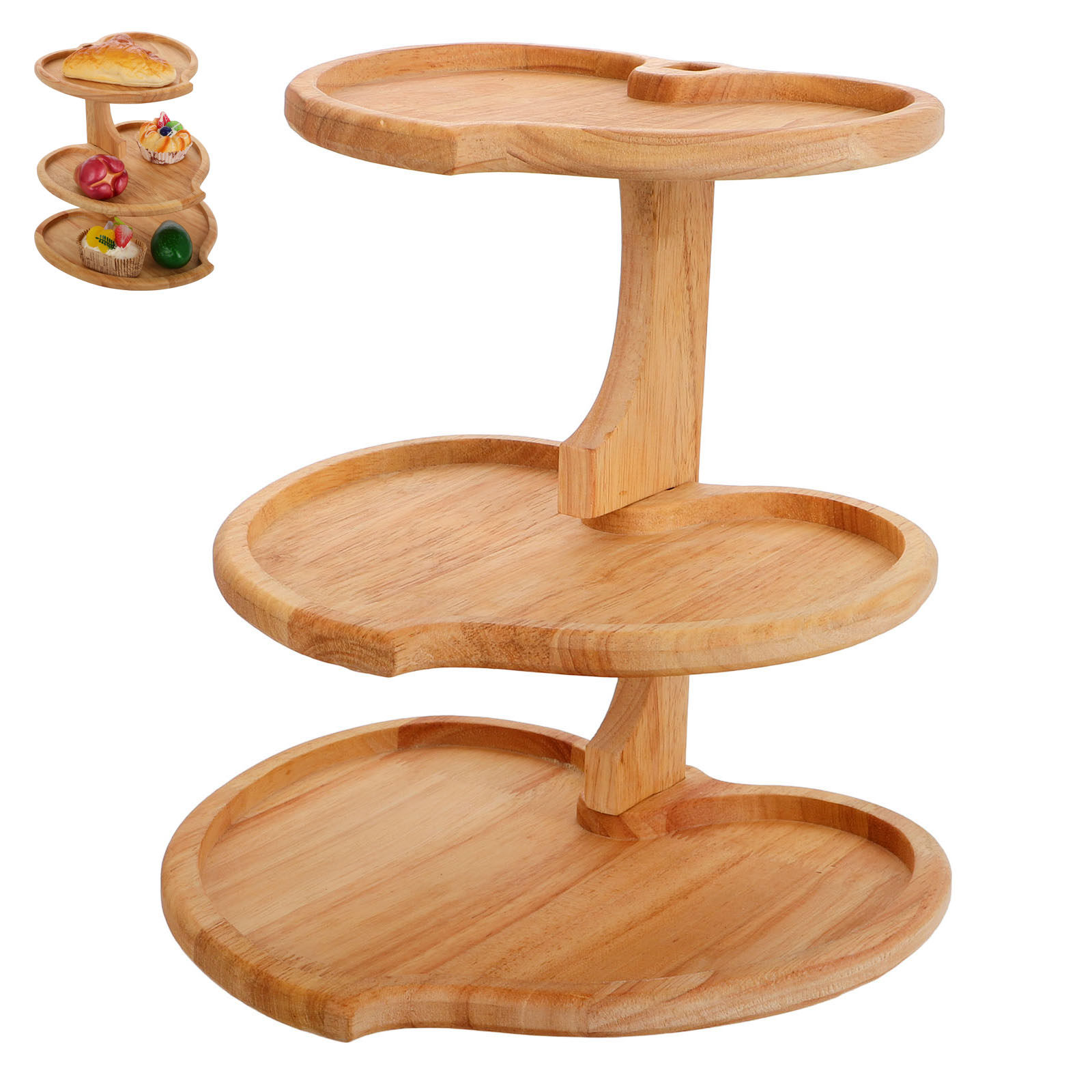 3 Tier Heart Shaped Wood Servi - đánh giá và giá Cupcake Stand Tier