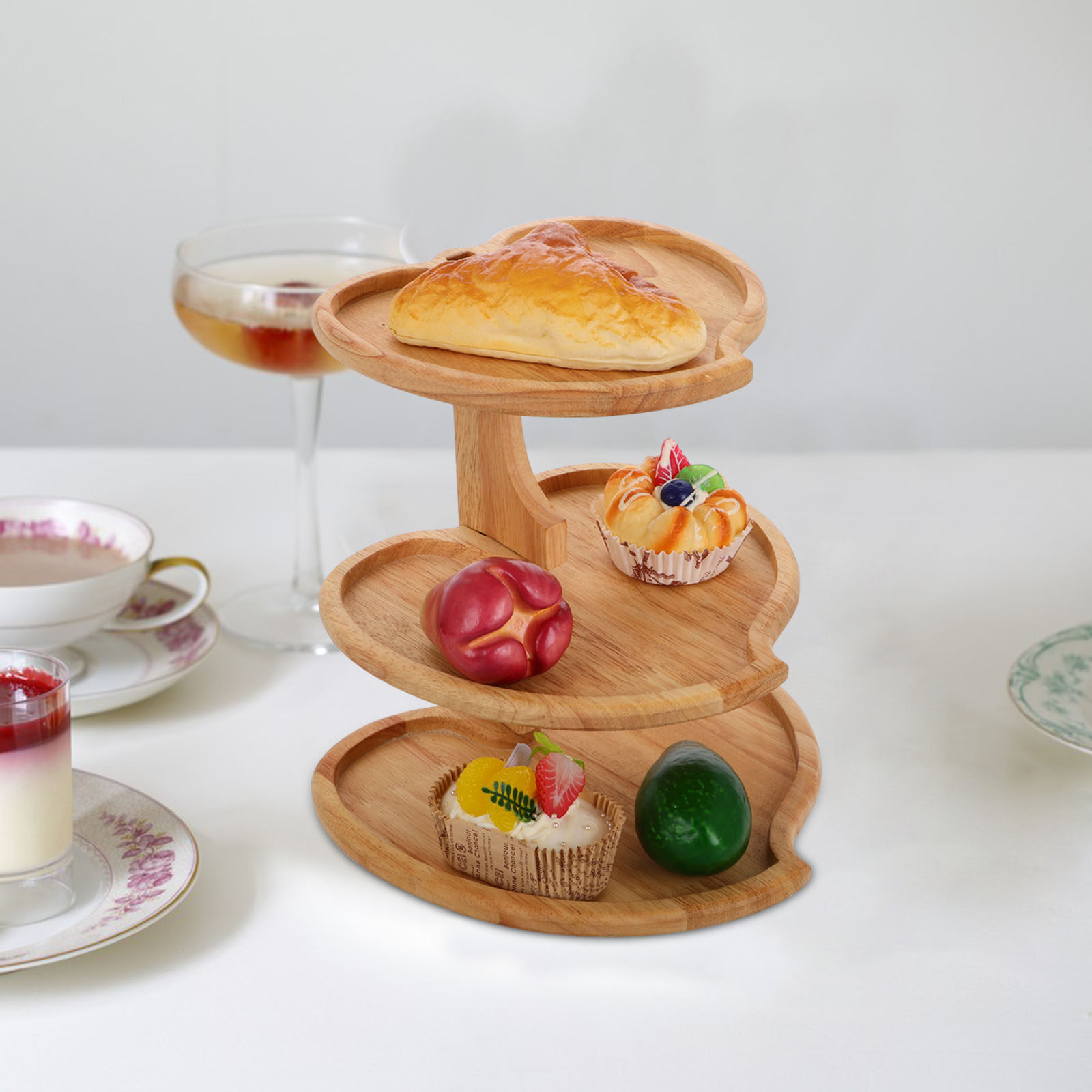 3 Tier Heart Shaped Wood Servi - đánh giá và giá Cupcake Stand Tier