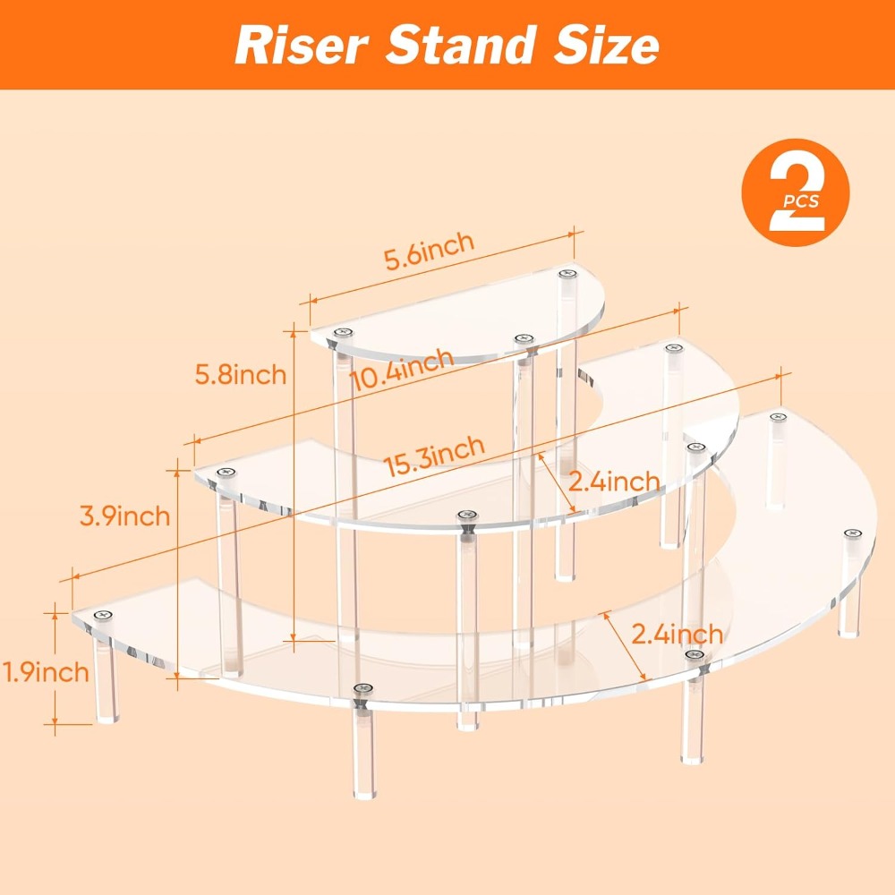 3 Tier Acrylic Display Risers  - đánh giá và giá Cupcake Stand Tier