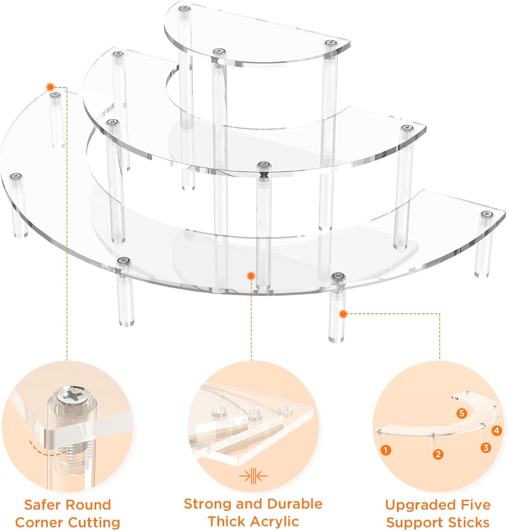 3 Tier Acrylic Display Risers  - đánh giá và giá Cupcake Stand Tier