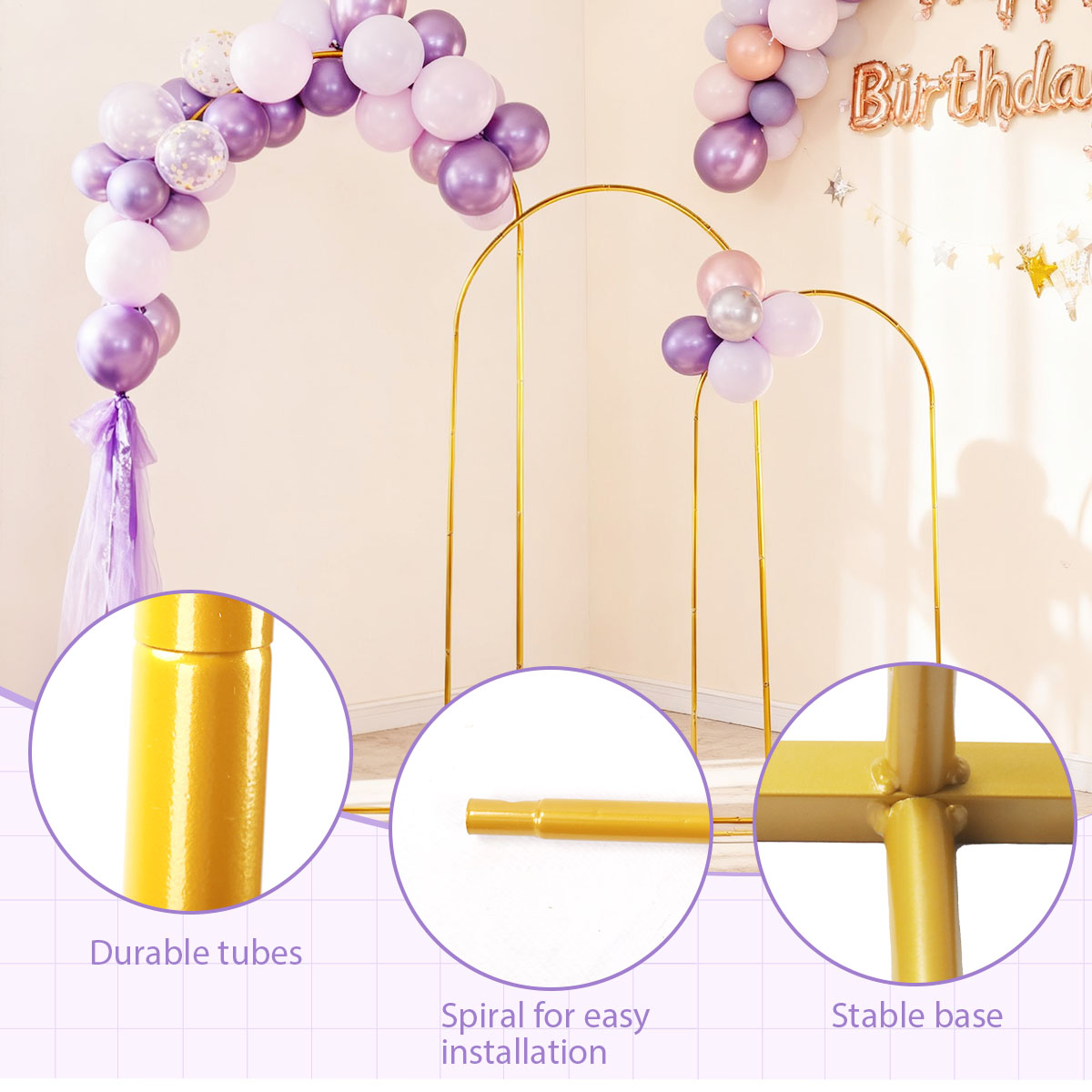 3Pack Golden Metal Arch Kits,  - đánh giá và giá Balloon Arch Kit