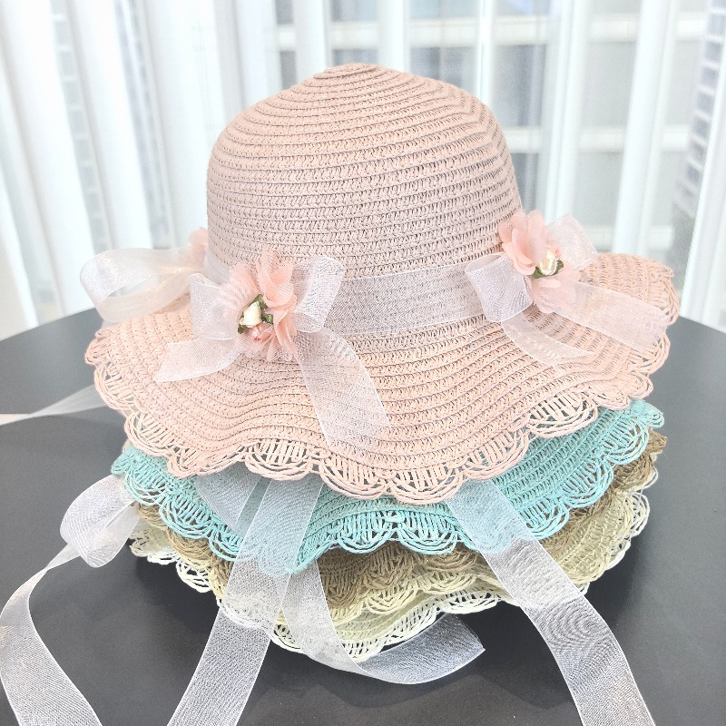 Girls 2pcs Straw Hat Solid Col - đánh giá và giá Paper Straw Color